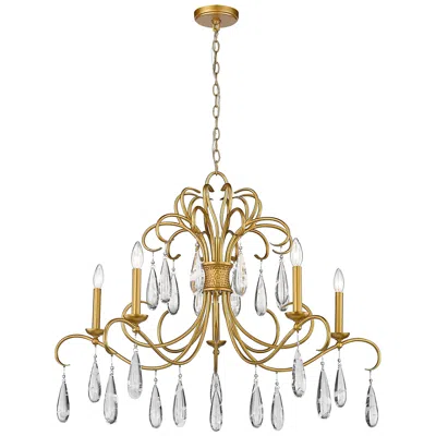 Z-lite Amara 38" Wide Gilded Gold Crystal 5-light Candle Chandelier