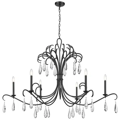 Z-lite Amara 58 3/4" Wide Matte Black 6-light Chandelier