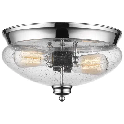 Z-lite Amon By  Chrome 2 Light Flush Mount