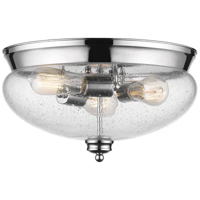 Z-lite Amon By  Chrome 3 Light Flush Mount