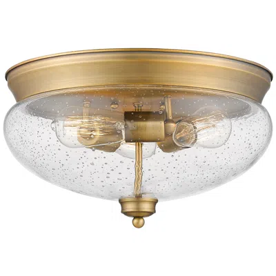 Z-lite Amon By  Heritage Brass 3 Light Flush Mount