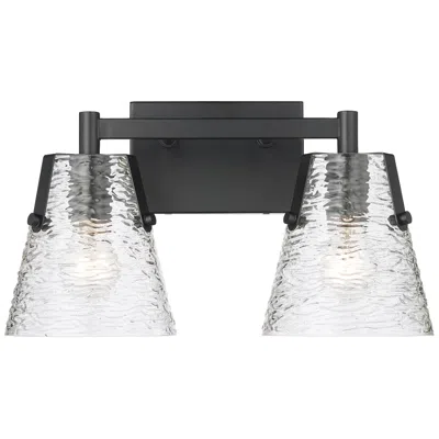 Z-lite Analia 16 1/2" Wide Matte Black 2-light Wall Sconce