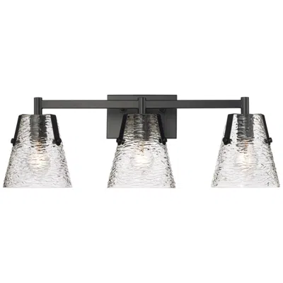 Z-lite Analia 26 1/4" Wide Matte Black 3-light Vanity Bath Light