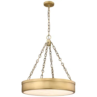 Z-lite Anders 22" Wide Modern Rubbed Brass Led Drum Pendant Light