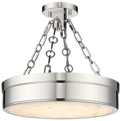 Z-lite Anders By  Polished Nickel 1 Light Semi Flush Mount