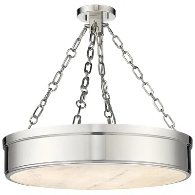 Z-lite Anders By  Polished Nickel 3 Light Semi Flush Mount