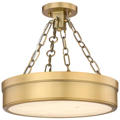 Z-lite Anders By  Rubbed Brass 1 Light Semi Flush Mount