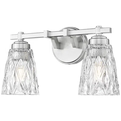 Z-lite Andree Brushed Nickel 2 Light Vanity With Clear Glass Shade