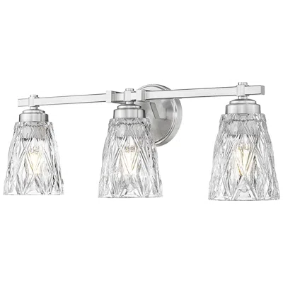 Z-lite Andree Brushed Nickel 3 Light Vanity With Clear Glass Shade