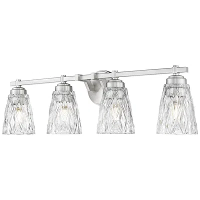 Z-lite Andree Brushed Nickel 4 Light Vanity With Clear Glass Shade