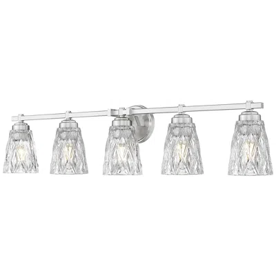 Z-lite Andree Brushed Nickel 5 Light Vanity With Clear Glass Shade