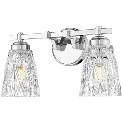 Z-lite Andree Chrome  2 Light Vanity With Clear Glass Shade