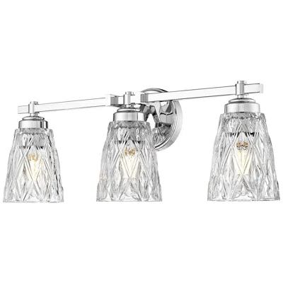 Z-lite Andree Chrome  3 Light Vanity With Clear Glass Shade