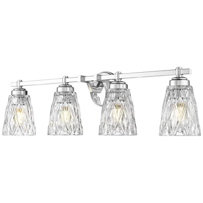 Z-lite Andree Chrome  4 Light Vanity With Clear Glass Shade