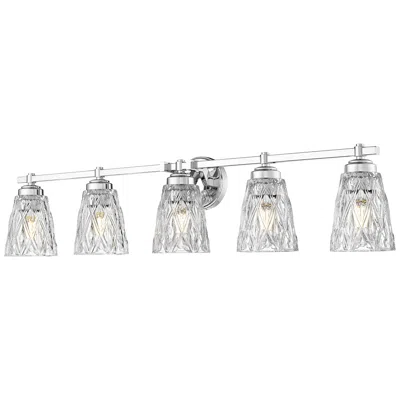 Z-lite Andree Chrome  5 Light Vanity With Clear Glass Shade