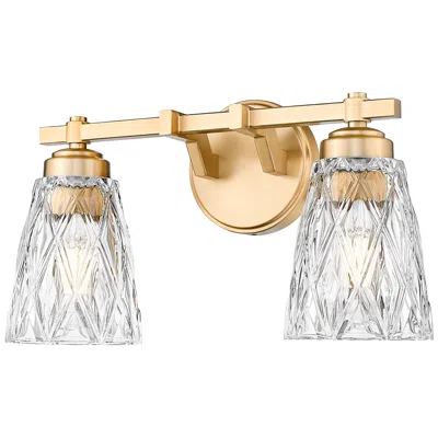 Z-lite Andree Modern Gold 2 Light Vanity With Clear Glass Shade