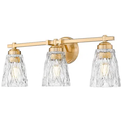 Z-lite Andree Modern Gold 3 Light Vanity With Clear Glass Shade