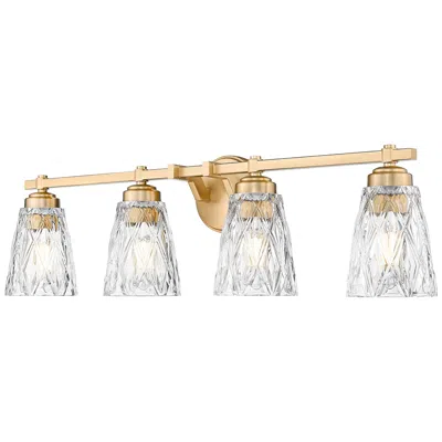 Z-lite Andree Modern Gold 4 Light Vanity With Clear Glass Shade