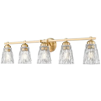 Z-lite Andree Modern Gold 5 Light Vanity With Clear Glass Shade