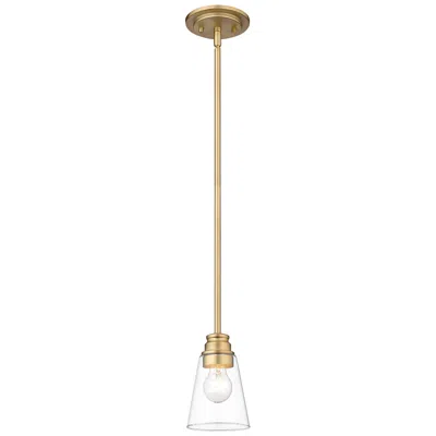 Z-lite Annora 4 3/4" Wide Olde Brass And Clear Glass Mini Pendant