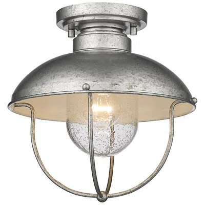 Z-lite Ansel 11" Wide Galvanized Outdoor Ceiling Light