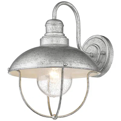 Z-lite Ansel 14" High Galvanized Metal Outdoor Wall Light
