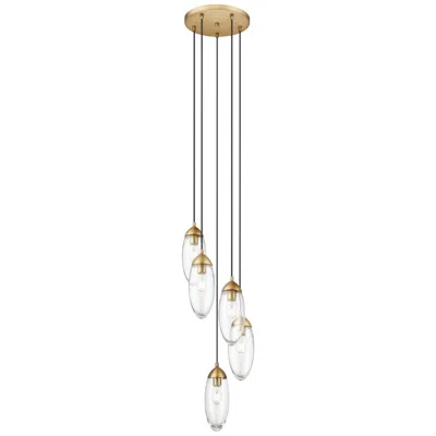 Z-lite Arden 12" Rubbed Brass 5-light Modern Multi-light Pendant