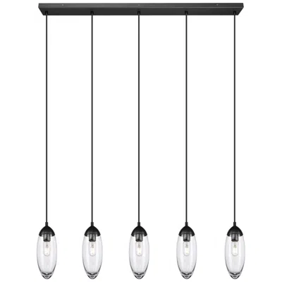 Z-lite Arden By  Matte Black 5 Light Linear Chandelier