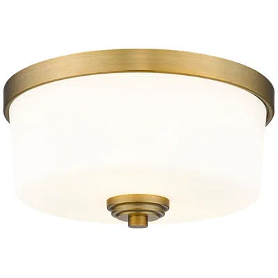 Z-lite Arlington 12 1/4" Wide Heritage Brass White Glass Ceiling Light
