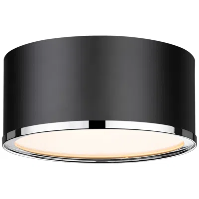 Z-lite Arlo By  Matte Black + Chrome 2 Light Flush Mount