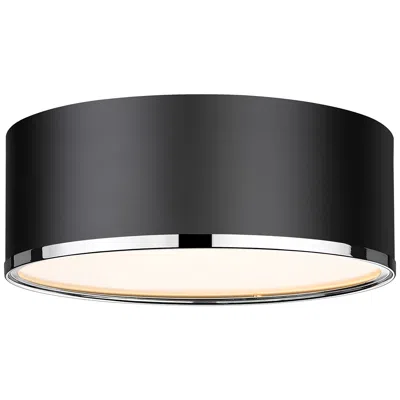 Z-lite Arlo By  Matte Black + Chrome 3 Light Flush Mount