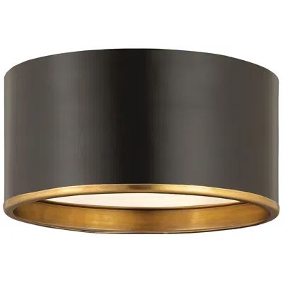 Z-lite Arlo By  Matte Black + Rubbed Brass 12.25 Inch 2 Light Flush Mount