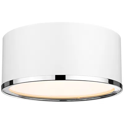 Z-lite Arlo By  Matte White + Chrome 2 Light Flush Mount