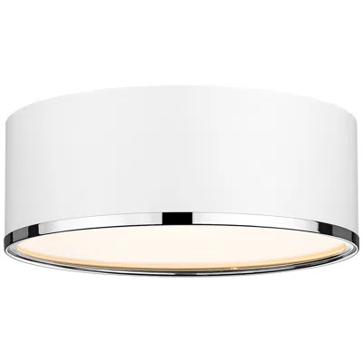 Z-lite Arlo By  Matte White + Chrome 3 Light Flush Mount