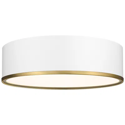 Z-lite Arlo By  Matte White + Rubbed Brass 4 Light Flush Mount