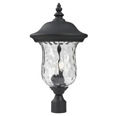 Z-lite Armstrong 23 1/2"h Black And Water Glass Outdoor Post Light