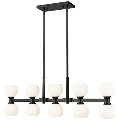 Z-lite Artemis By  Matte Black 10 Light Island Pendant