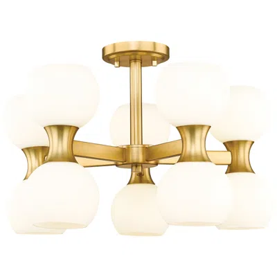 Z-lite Artemis By  Modern Gold 10 Light Semi Flush Mount
