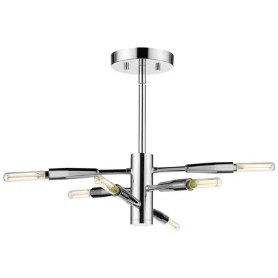 Z-lite Ascension By  Chrome 6 Light Semi Flush Mount