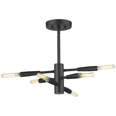 Z-lite Ascension By  Matte Black 6 Light Semi Flush Mount