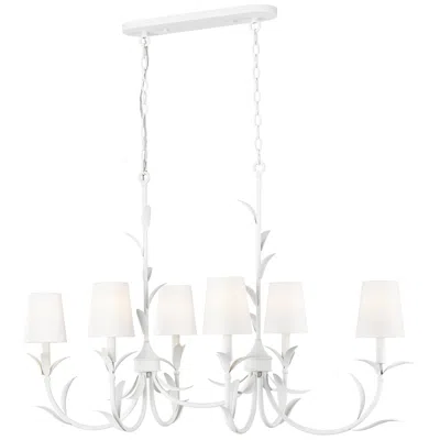 Z-lite Aslin By  44 Inch Textured White 6 Light Linear Chandelier