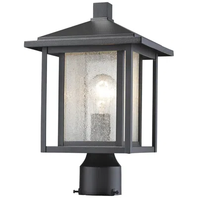 Z-lite Aspen 14 3/4" High Black Outdoor Lantern Post Light