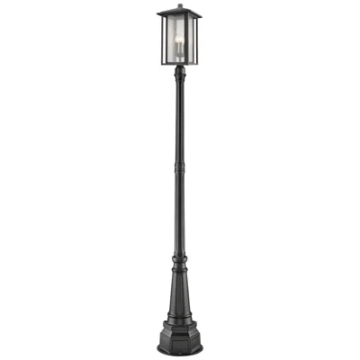 Z-lite Aspen By  Black 106.69 Inch 3 Light Outdoor Post Mounted Fixture