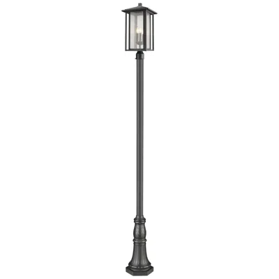 Z-lite Aspen By  Black 118.44 Inch 3 Light Outdoor Post Mounted Fixture