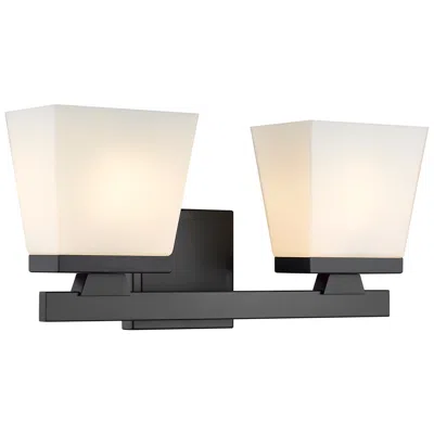 Z-lite Astor 7 3/4" High Matte Black 2-light Wall Sconce
