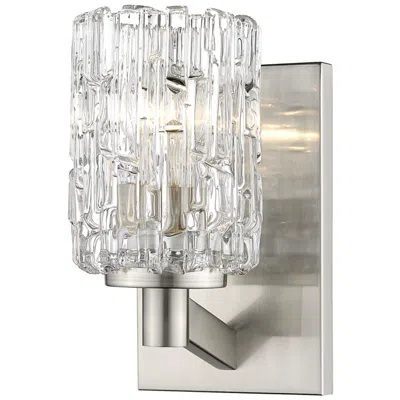 Z-lite Aubrey 9 1/4" High Brushed Nickel Clear Glass Wall Sconce