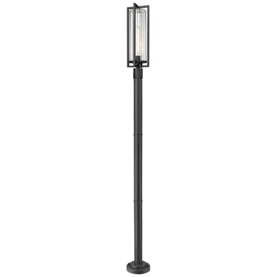 Z-lite Aura By  Black 9 Inch 1 Light Outdoor Post Mounted Fixture