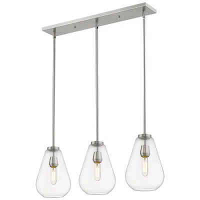 Z-lite Ayra By  Brushed Nickel 3 Light Island Pendant