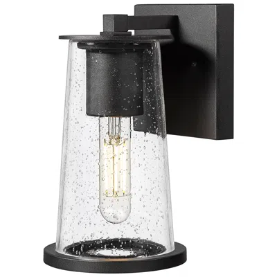 Z-lite Bar Harbor 9" High Sand Black Outdoor Wall Light