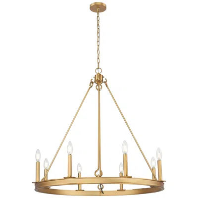 Z-lite Barclay 33" Wide Rubbed Brass 8-light Chandelier
